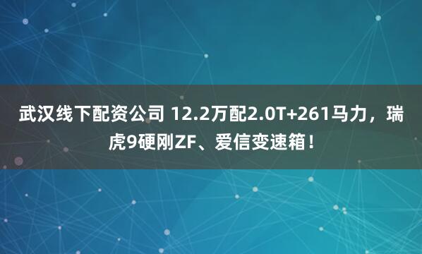 武汉线下配资公司 12.2万配2.0T+261马力，瑞虎9硬刚ZF、爱信变速箱！