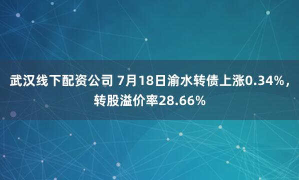 武汉线下配资公司 7月18日渝水转债上涨0.34%，转股溢价率28.66%